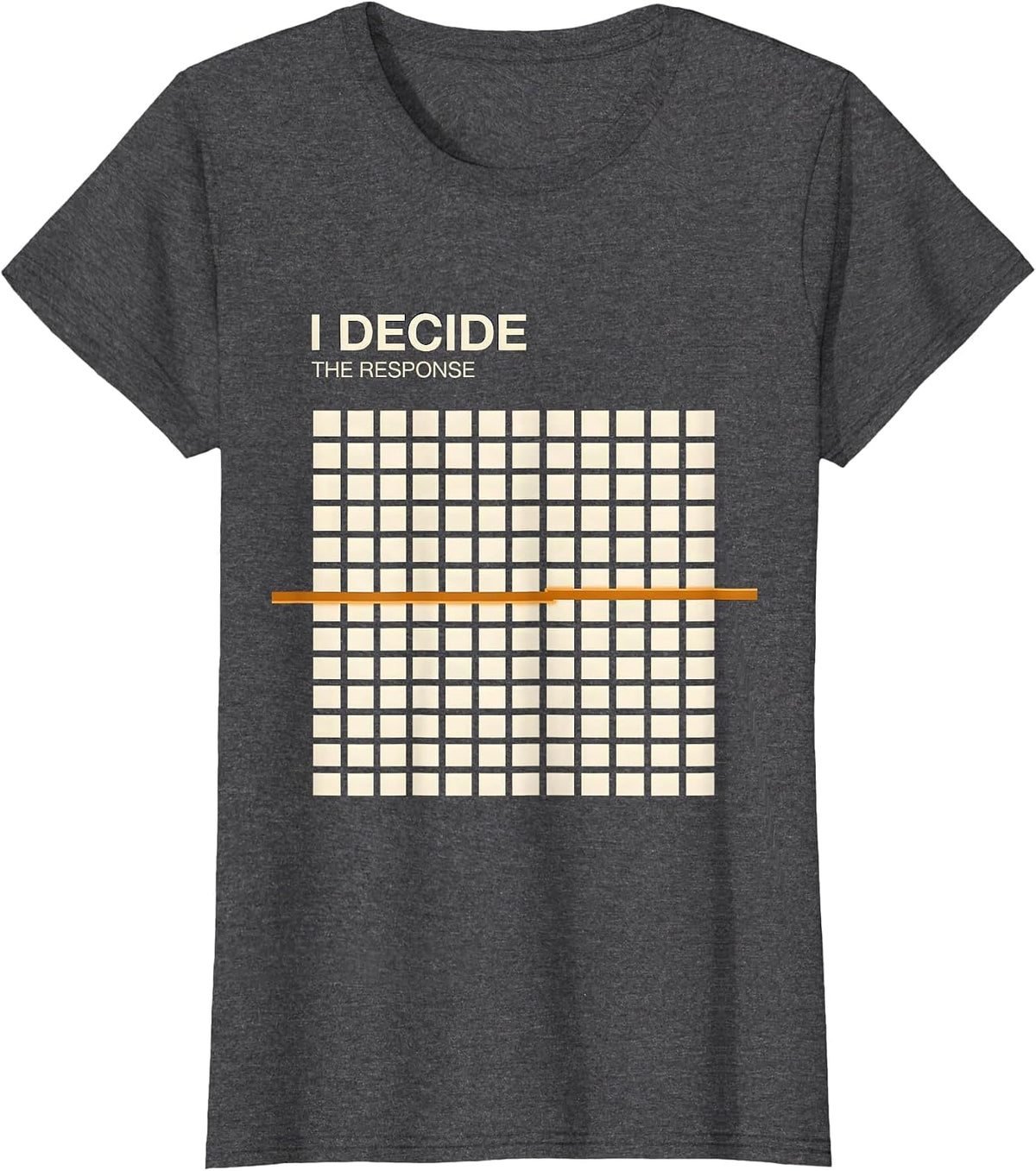 Women's I Decide The Response Stoic Philosophy Quote Marcus Aurelius T-Shirt - Dark Heather Grey