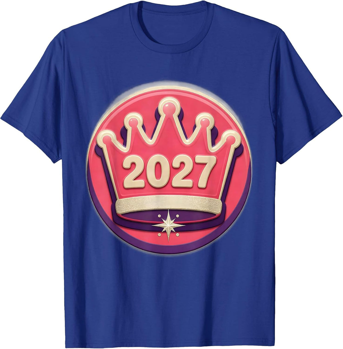 Rounded Party Crown 2027 Gummy Jelly Pop Girls New Year T-Shirt - Royal Blue