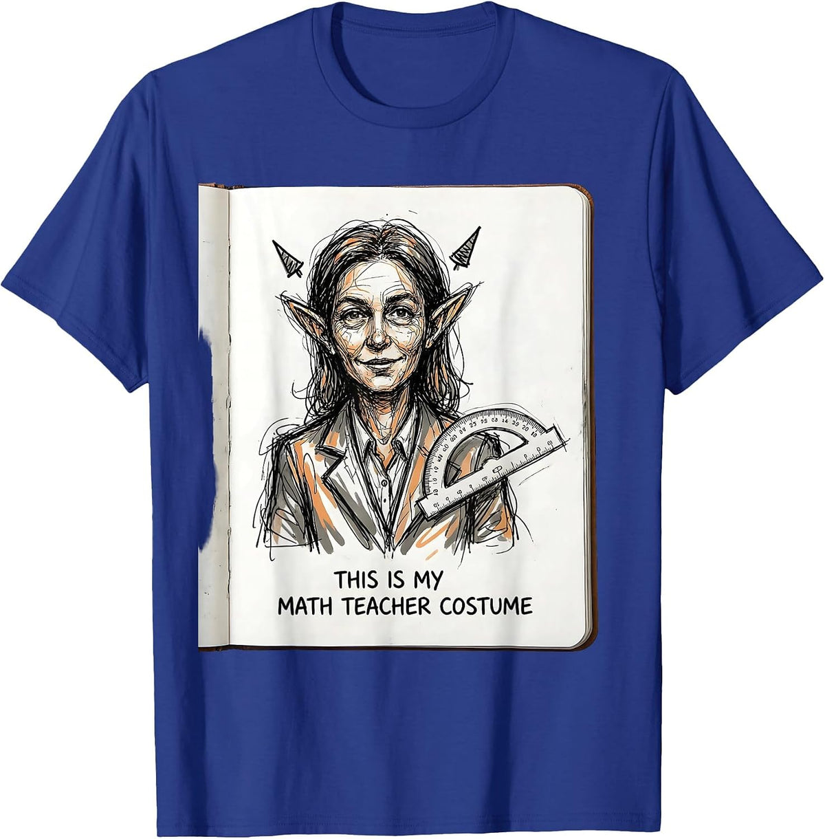 This Is My Math Teacher Costume Funny Math Teacher Halloween T-Shirt - Royal Blue