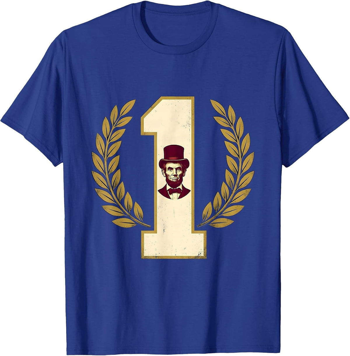 Men's Champion Lincoln Portrait Humor Sports Fan T-Shirt - Royal Blue