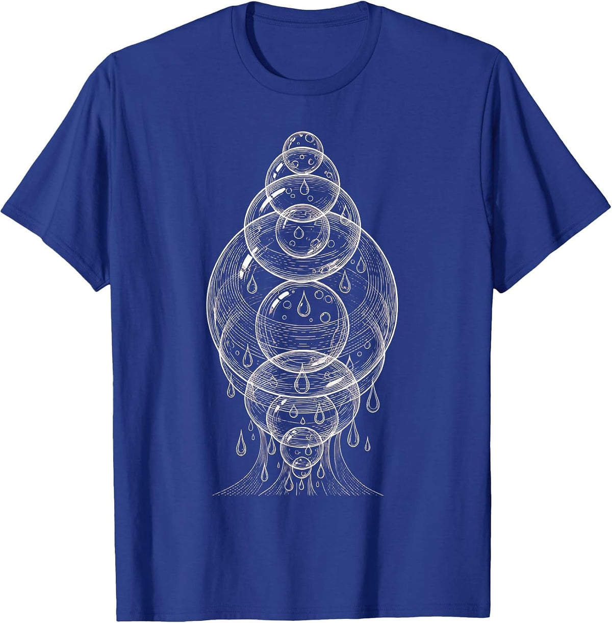 K-Beauty Glass Skin Serum Orbs Illustration T-Shirt - Royal Blue
