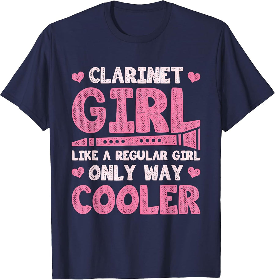 Clarinet Girl Clarinet T-Shirt - Navy Blue