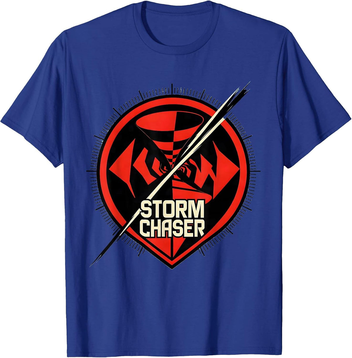 Storm Chaser Constructivist Poster Meteorology Enthusiast T-Shirt - Royal Blue