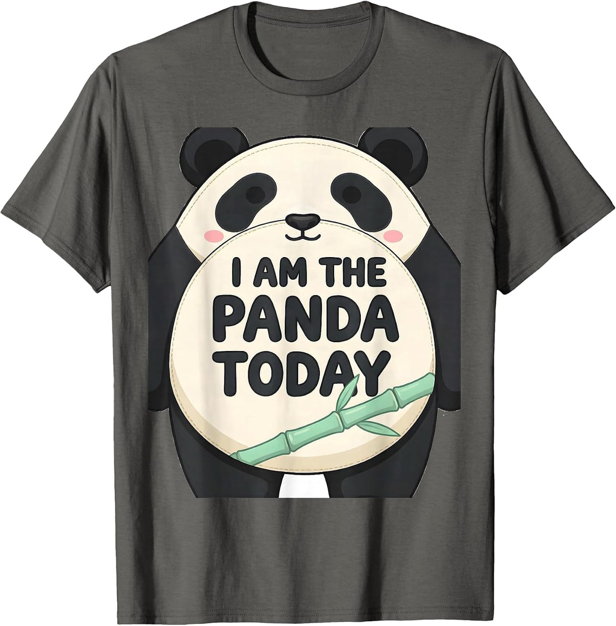 Men's I Am The Panda Today Cute Kawaii Panda Character Humor T-Shirt - Asphalt Grey