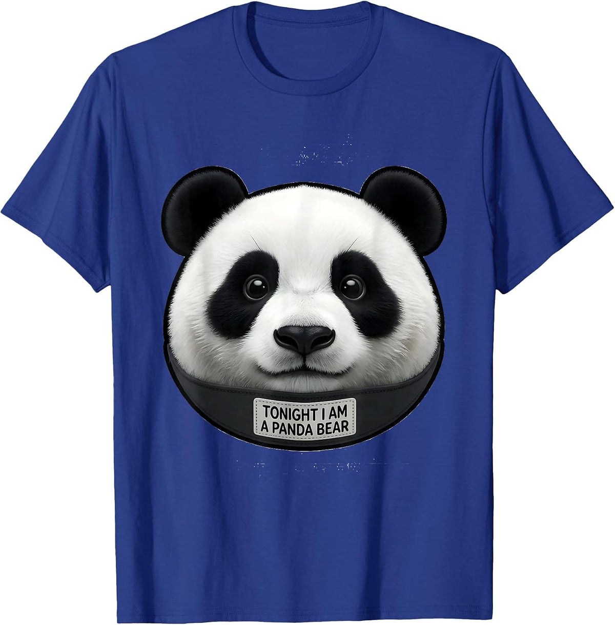 Tonight I Am A Panda Bear Funny Cartoon Halloween Party T-Shirt - Royal Blue