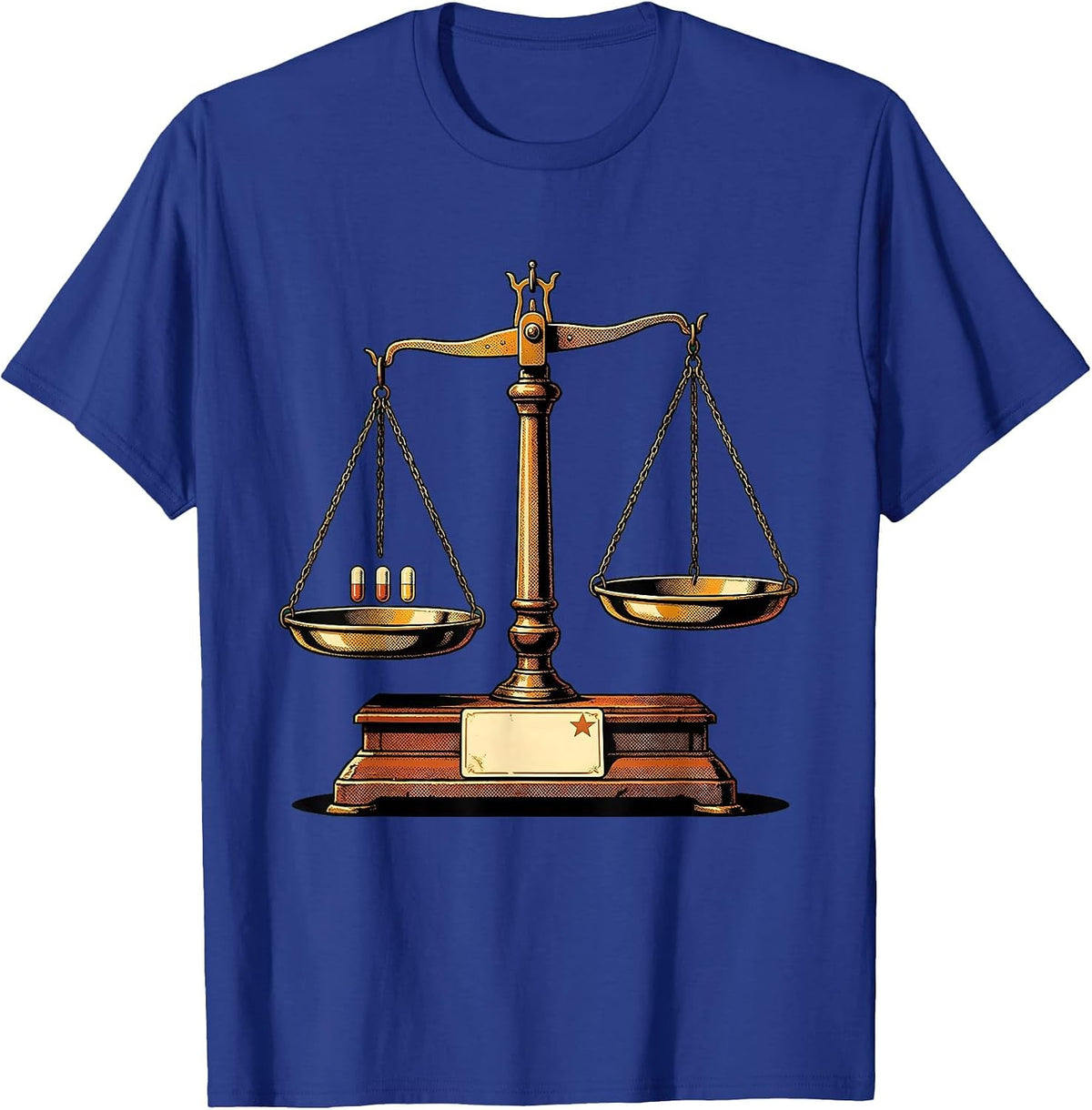 Men's Pharmacy Balance Scale Vintage Cute Pharmacy Tech T-Shirt - Royal Blue