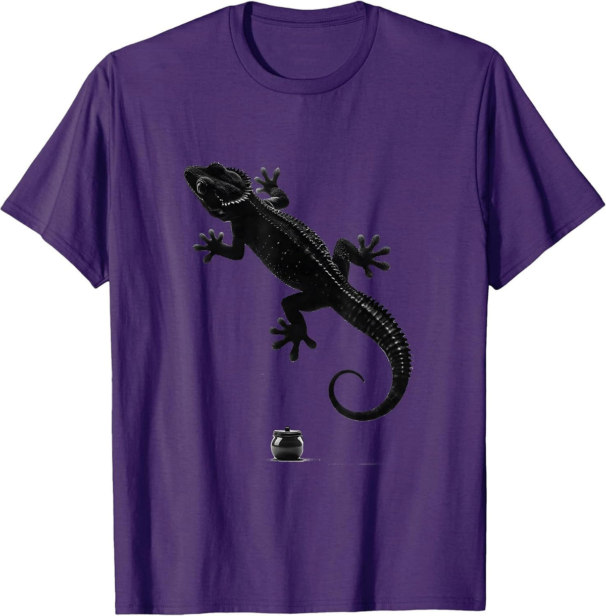 Crested Gecko Minimalist Reptile Lover Gift T-Shirt - Purple