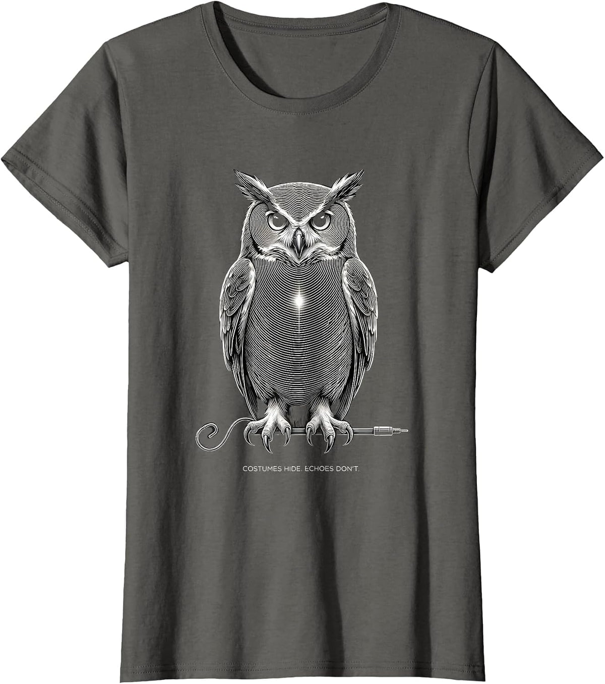 Women's Costumes Hide Echoes Dont Funny Sonographer Halloween T-Shirt - Asphalt Grey