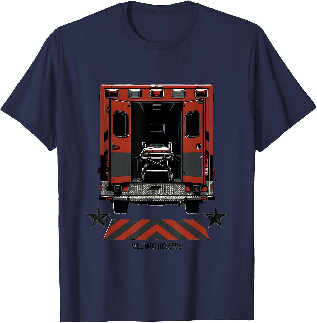 Wee Woo Reserve EMS Paramedic EMT Gag Humor T-Shirt - Navy Blue