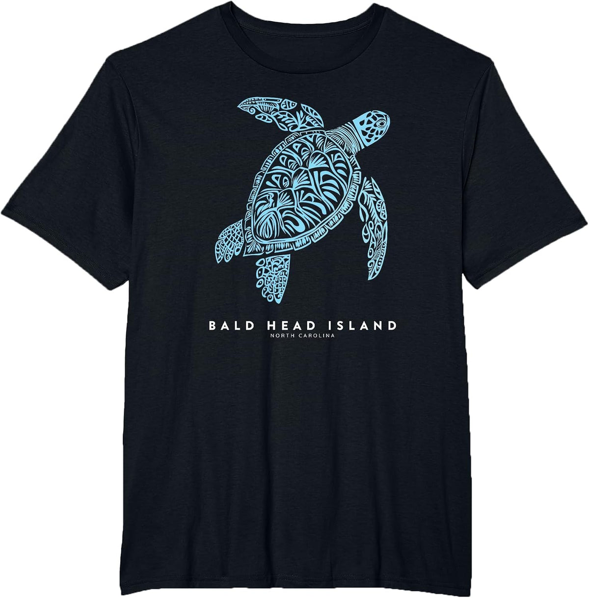 Bald Head Island NC Beach Vacation Vintage Sea Turtle T-Shirt - Black