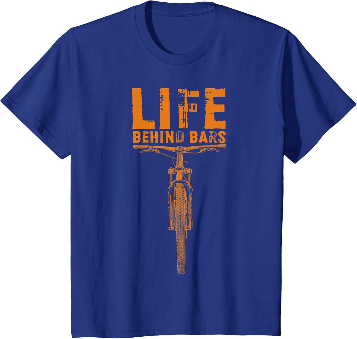 Mountain Bike T-Shirt: Life Behind Bars Funny Biking T-Shirt - Royal Blue