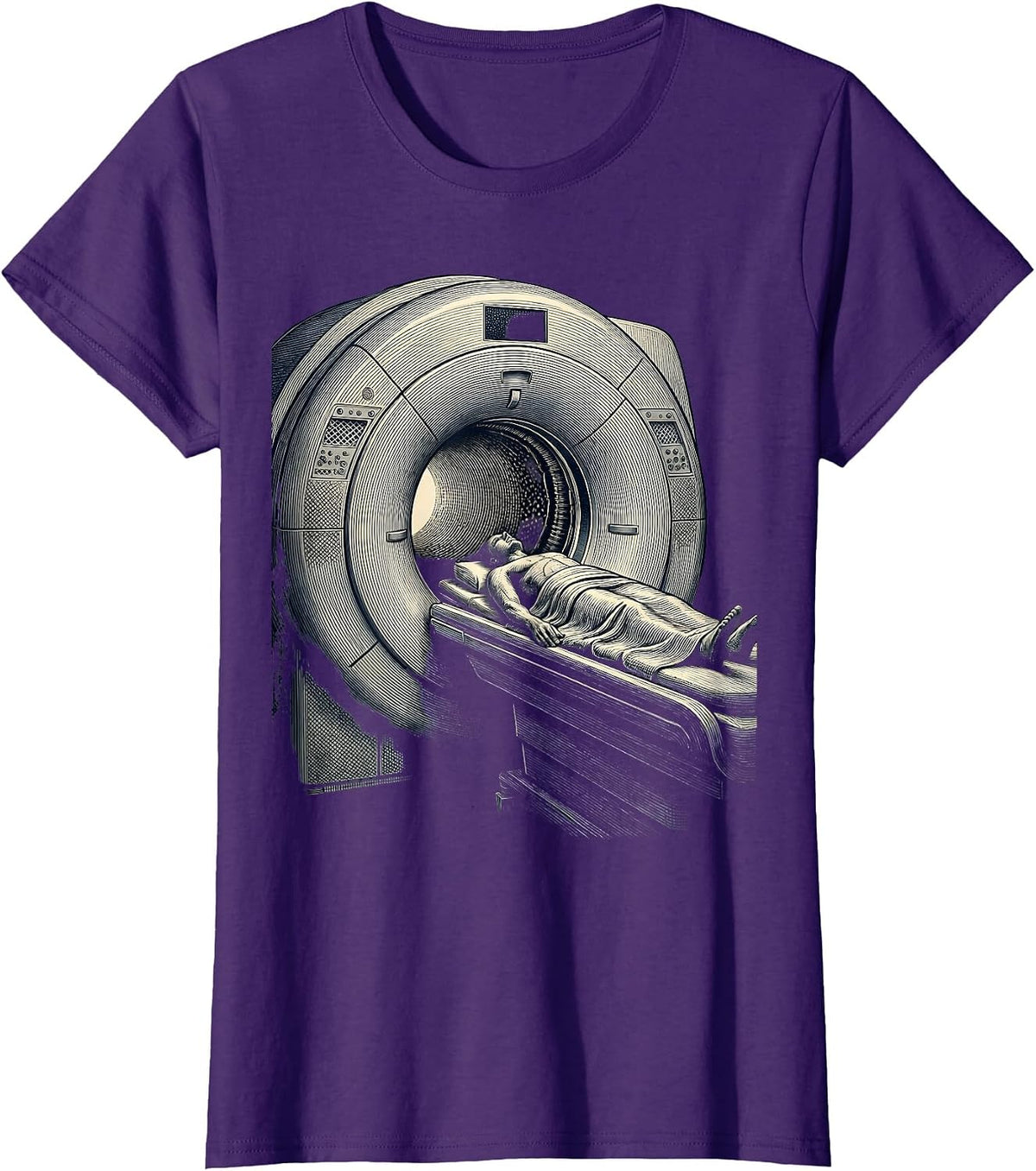 Women's MRI Machine Radiology Illustration Graphic Design T-Shirt - Purple