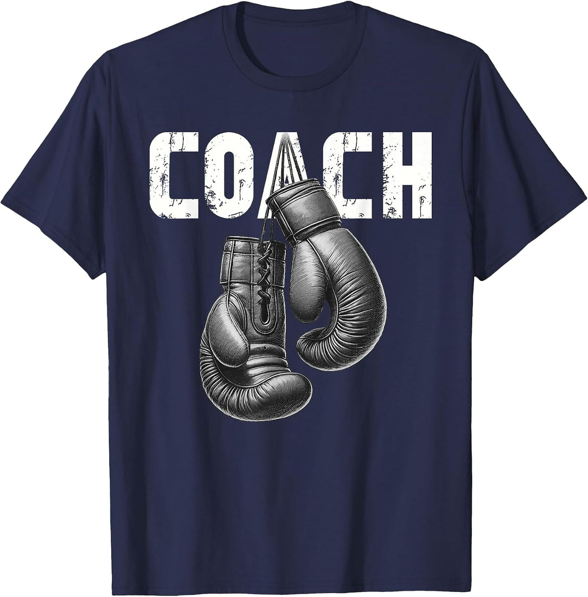 Boxing Coach Kickboxing Boxing Gloves Boxer Sporty Athlete T-Shirt - Navy Blue