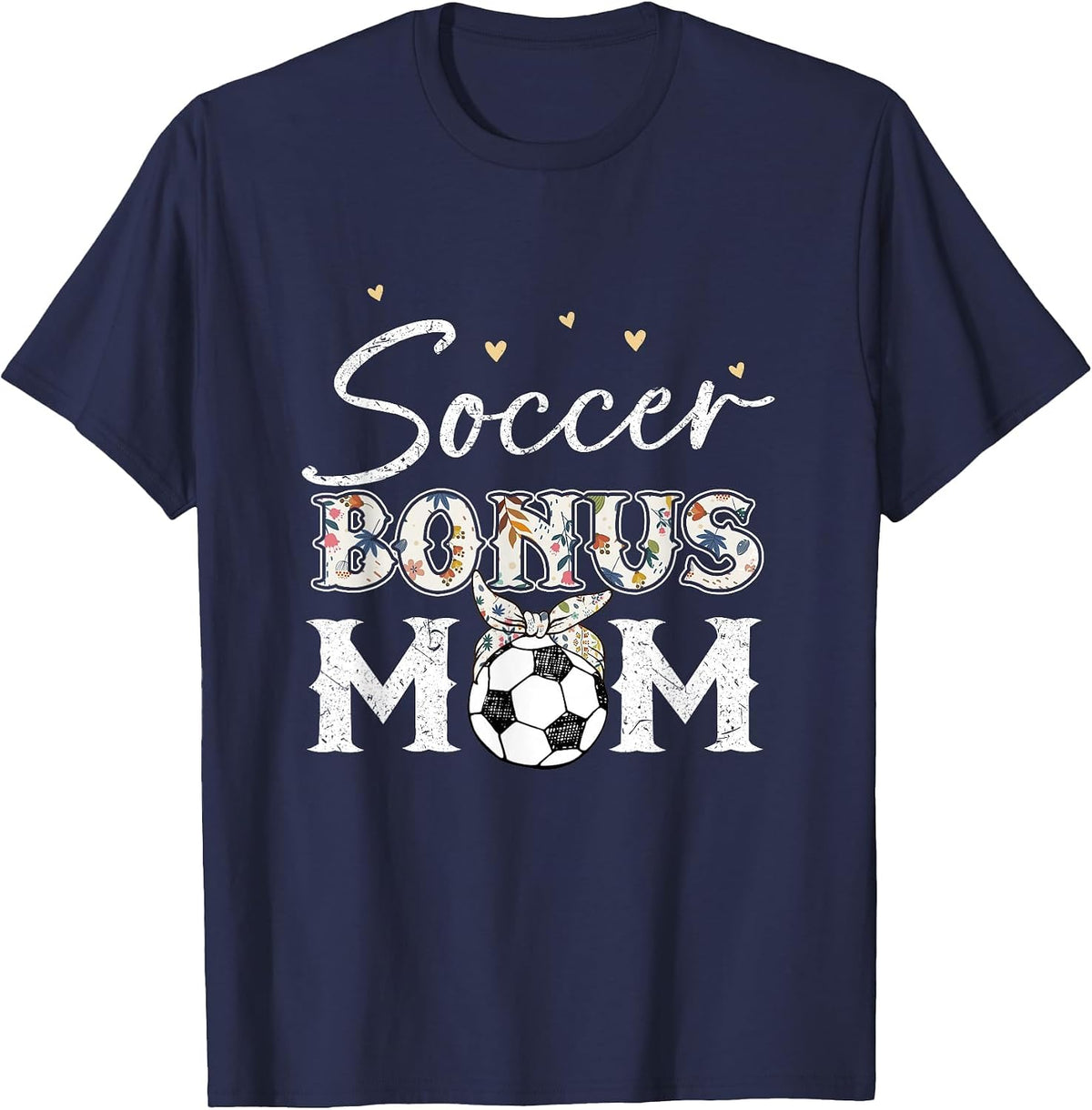 Soccer Shirt Women Stepmom Soccer Bonus Mom T-Shirt - Navy Blue