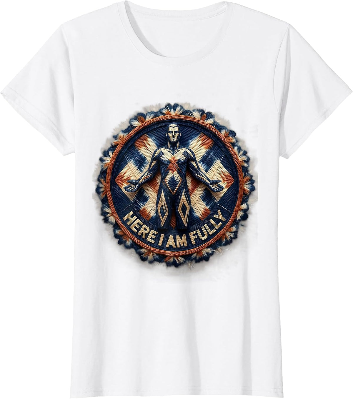 Here I Am Fully Hineni Bold Statement Design T-Shirt - White