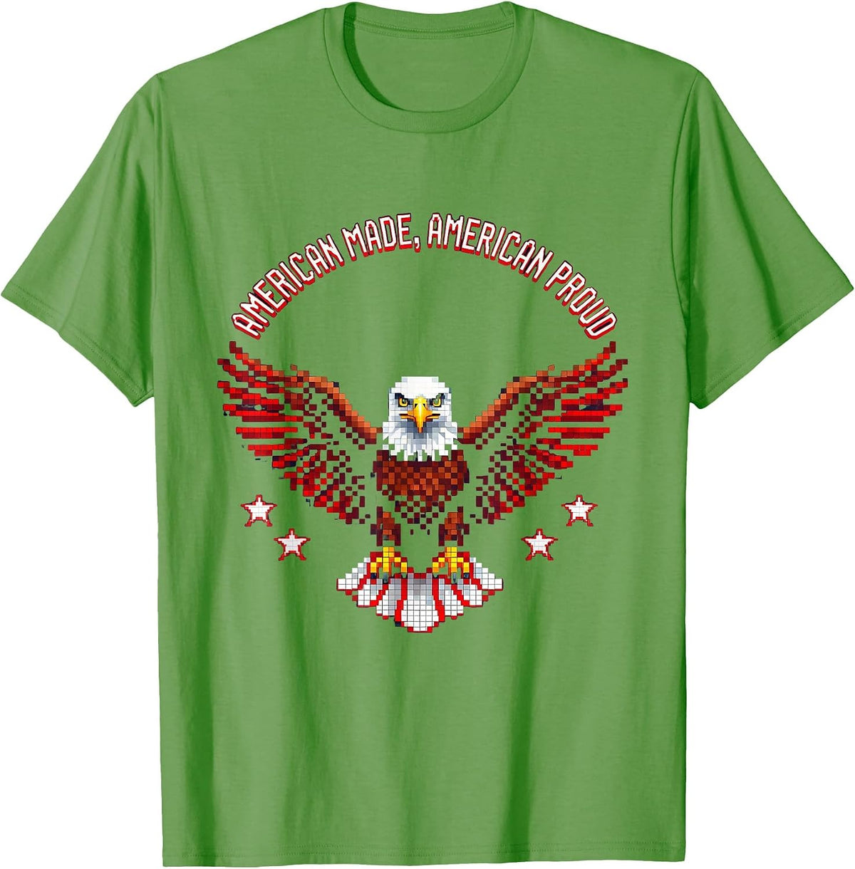 Men's American Made American Proud Patriotic Design T-Shirt - Grass Green
