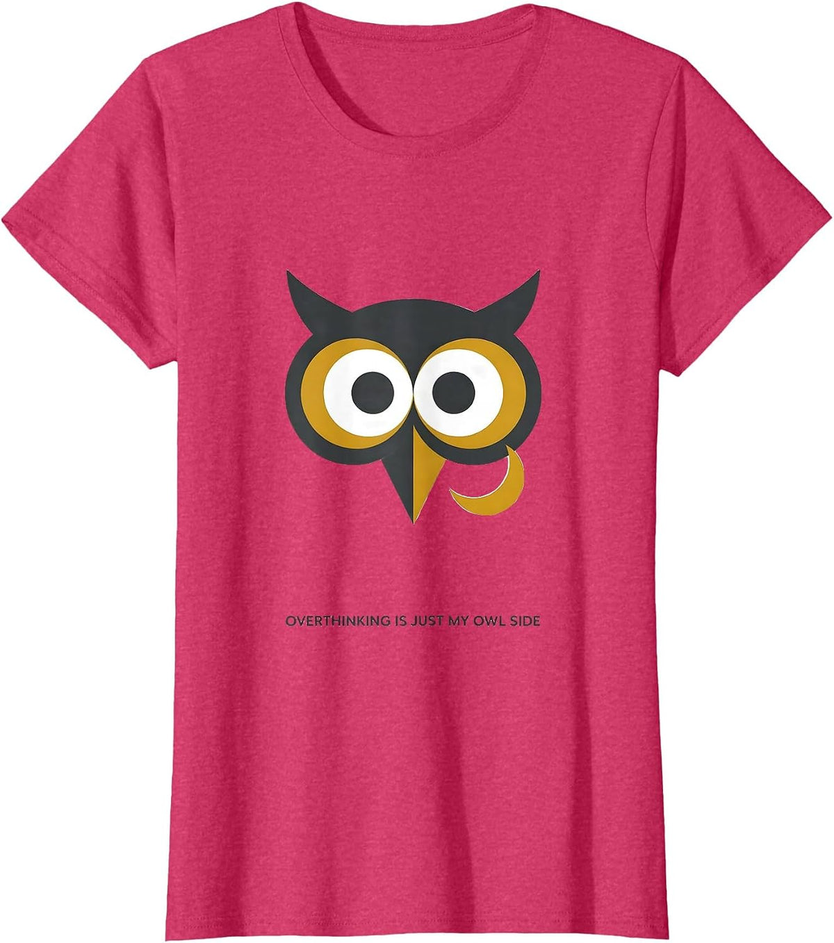 Women's Overthinking Is Just My Owl Side Funny Owl Lover Humor T-Shirt - Red Heather