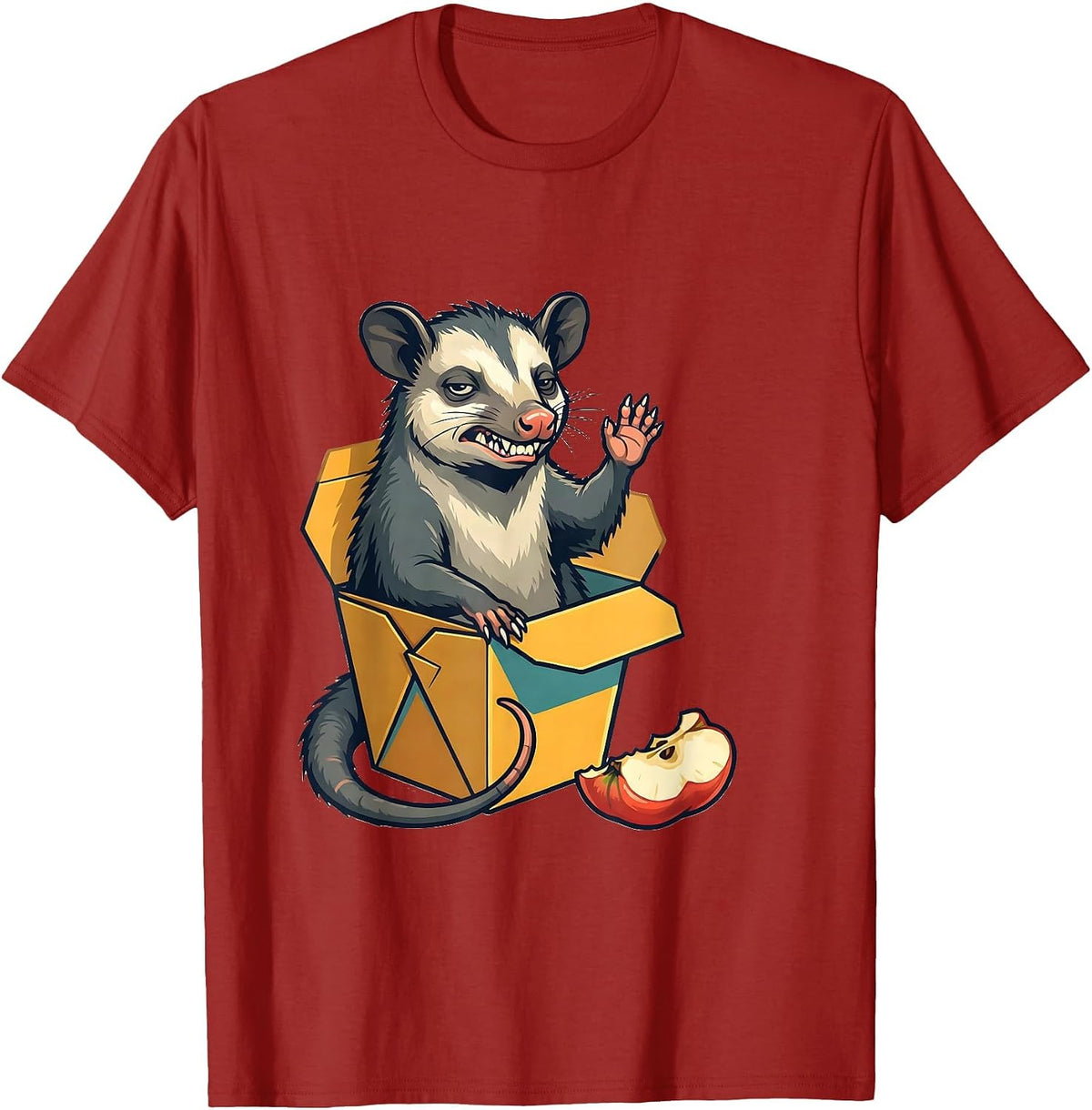 Flat Opossum Deadpan Humor Possum Lover Meme Gift T-Shirt - Cranberry Red