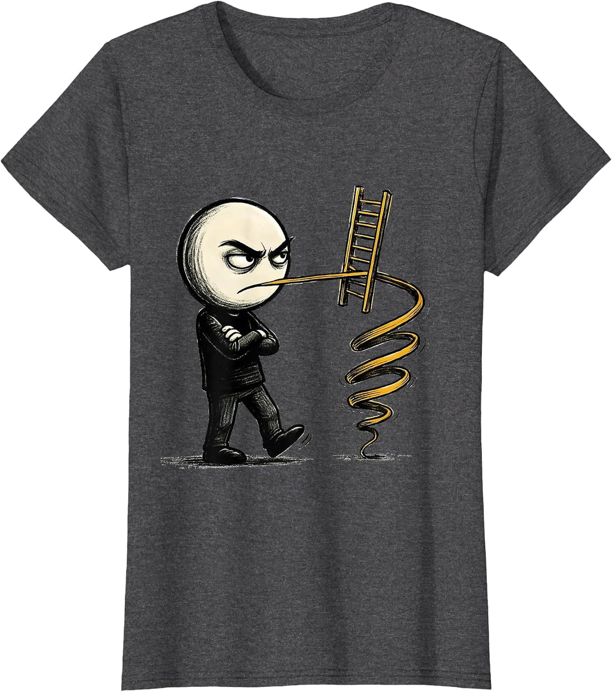 Women's Glaring Math Bracket Funny Math Teacher Pun T-Shirt - Dark Heather Grey