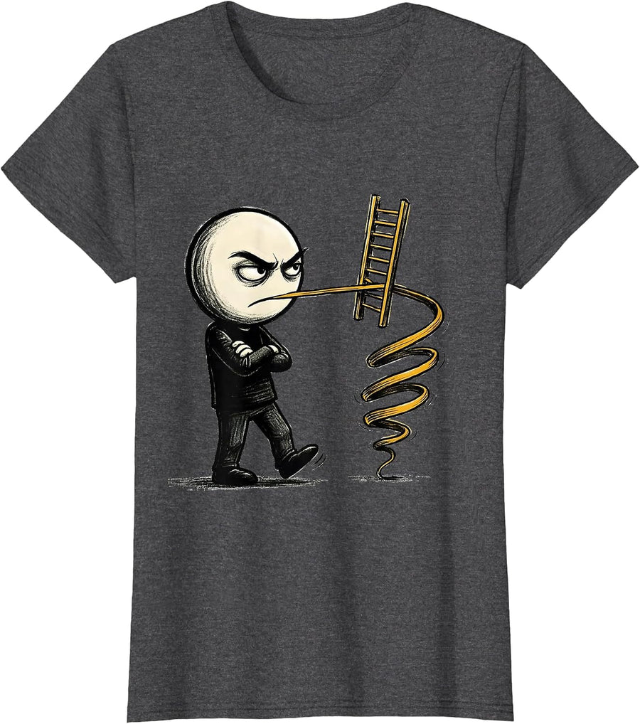 Women's Glaring Math Bracket Funny Math Teacher Pun T-Shirt - Dark Heather Grey