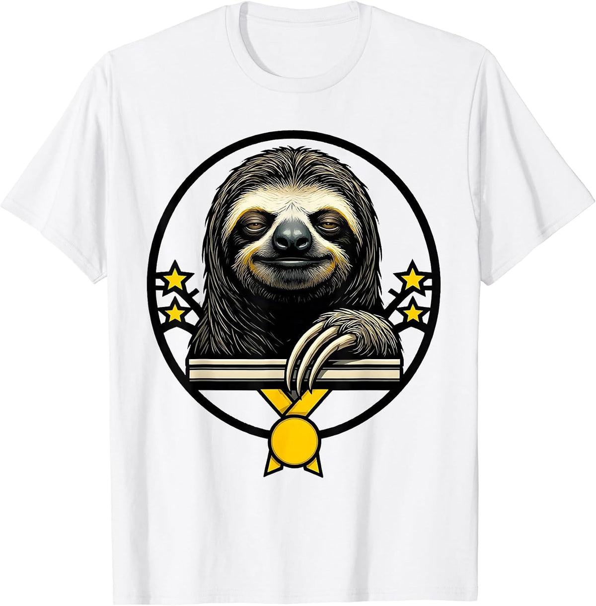 Men's Sloth Stencil Funny Sloth Lover Gift T-Shirt - White