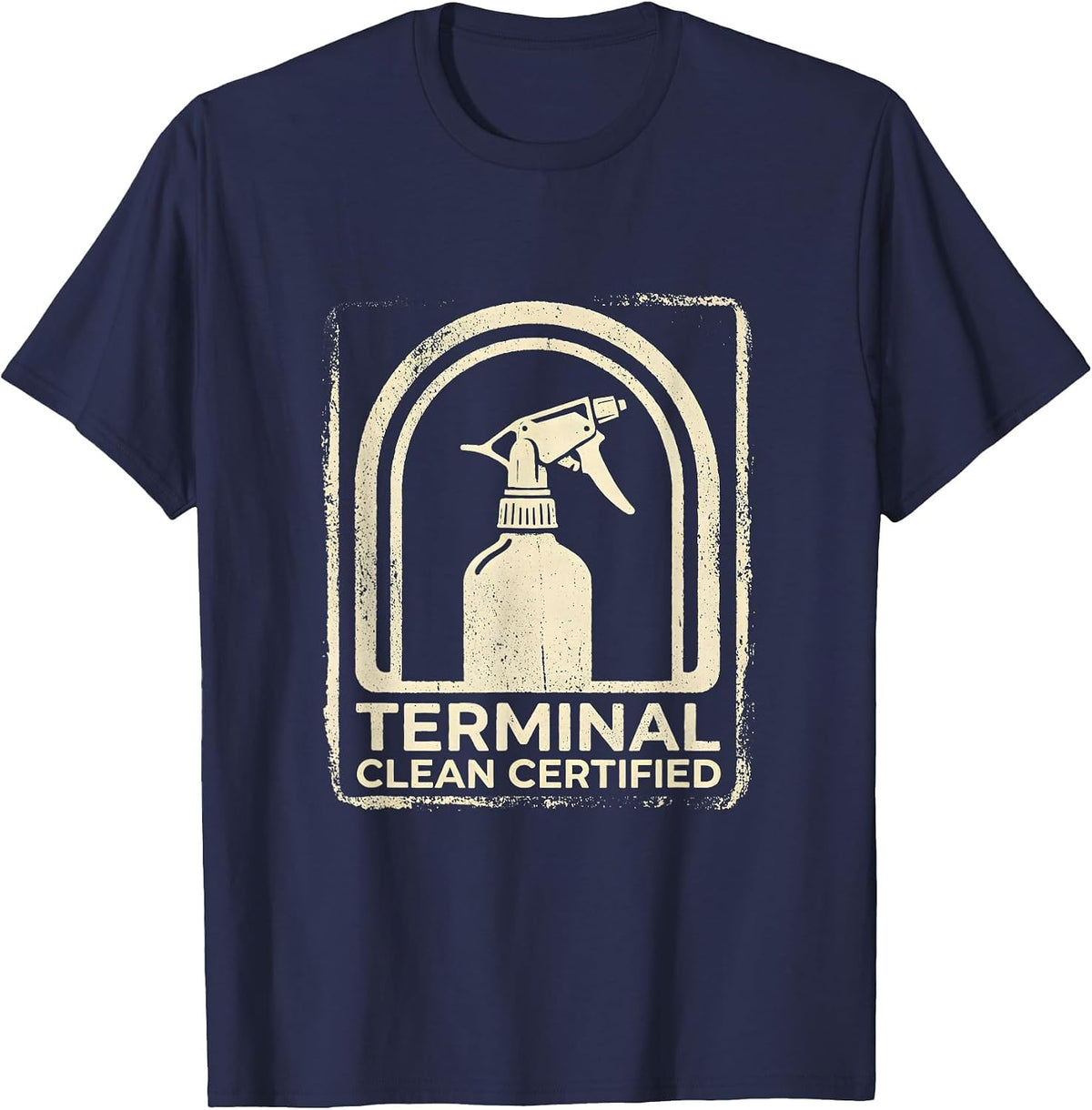 Terminal Clean Certified Rubber Stamp EVS Technician T-Shirt - Navy Blue