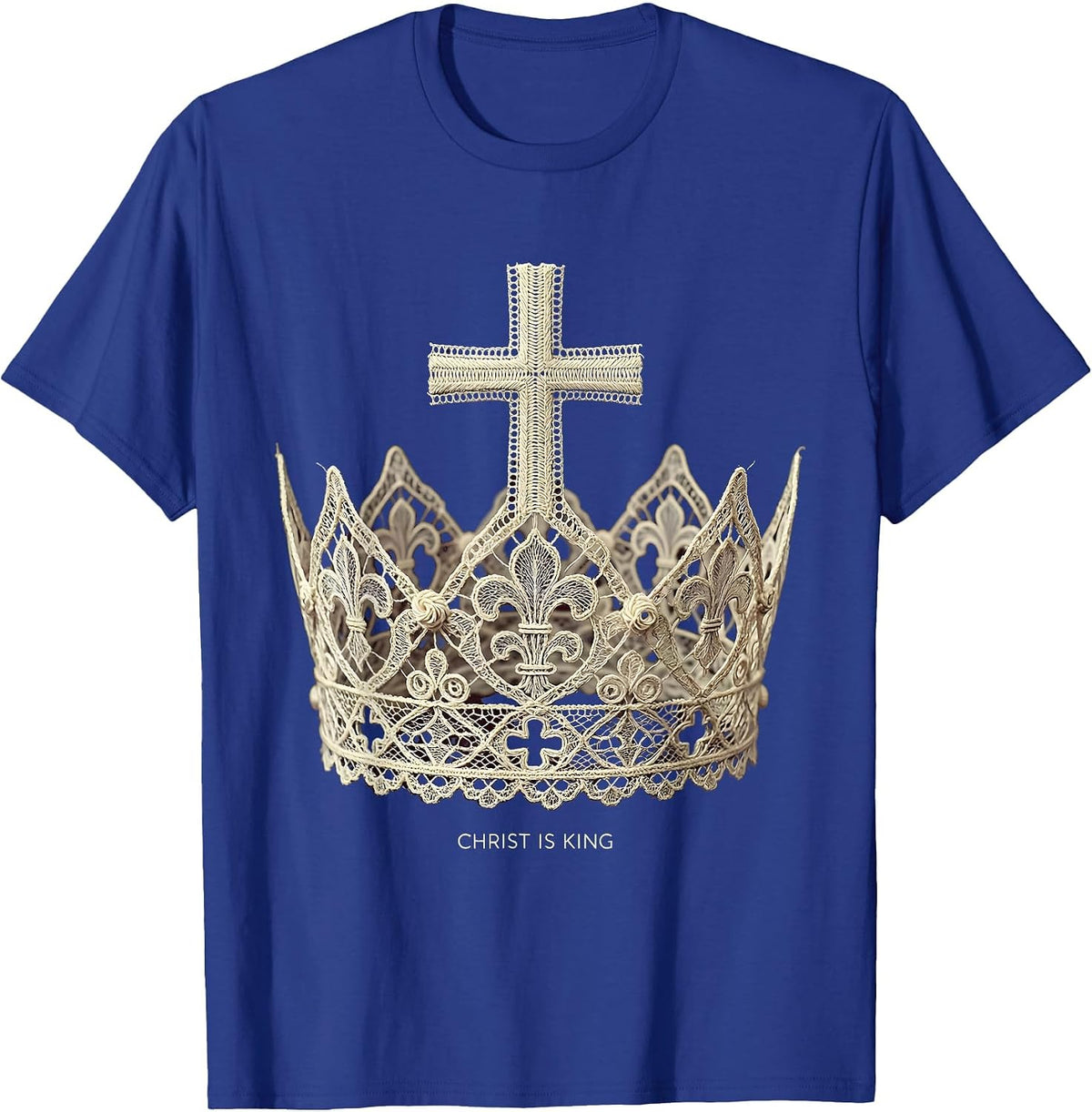 Men's Christ Is King Bold Faith Declaration Design T-Shirt - Royal Blue