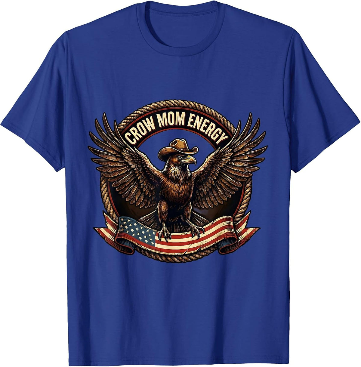 Crow Mom Energy Funny Bird Lover Design T-Shirt - Royal Blue