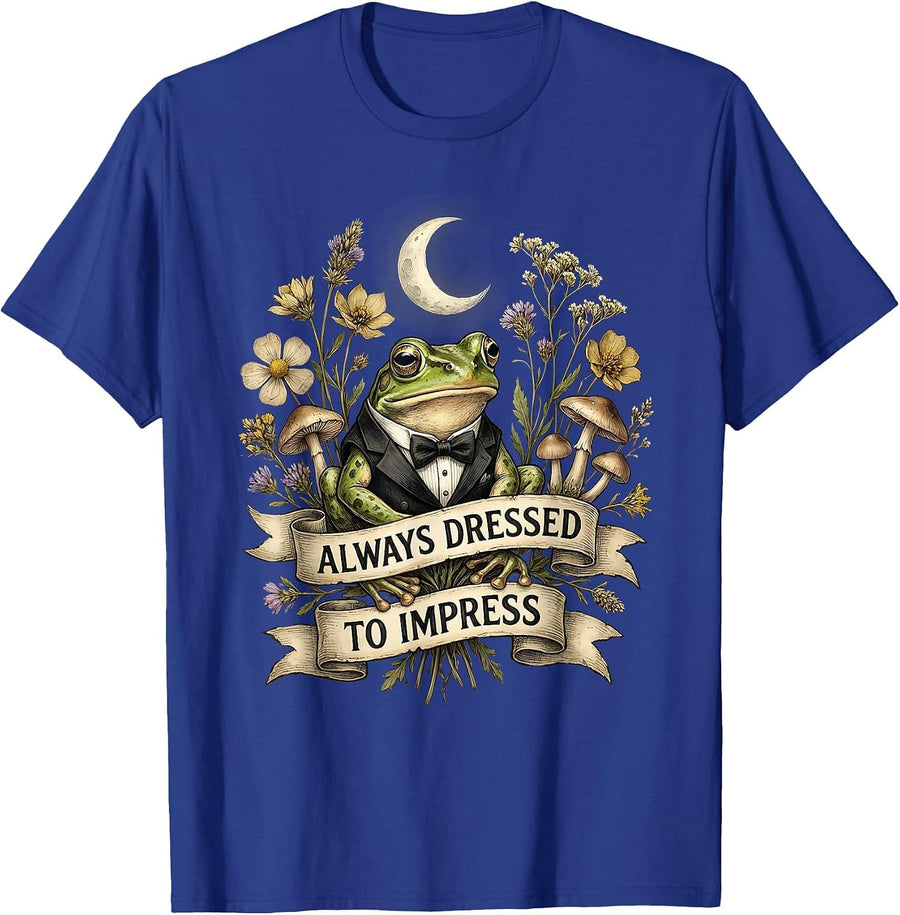 Always Dressed to Impress Tuxedo Graphic Design T-Shirt - Royal Blue