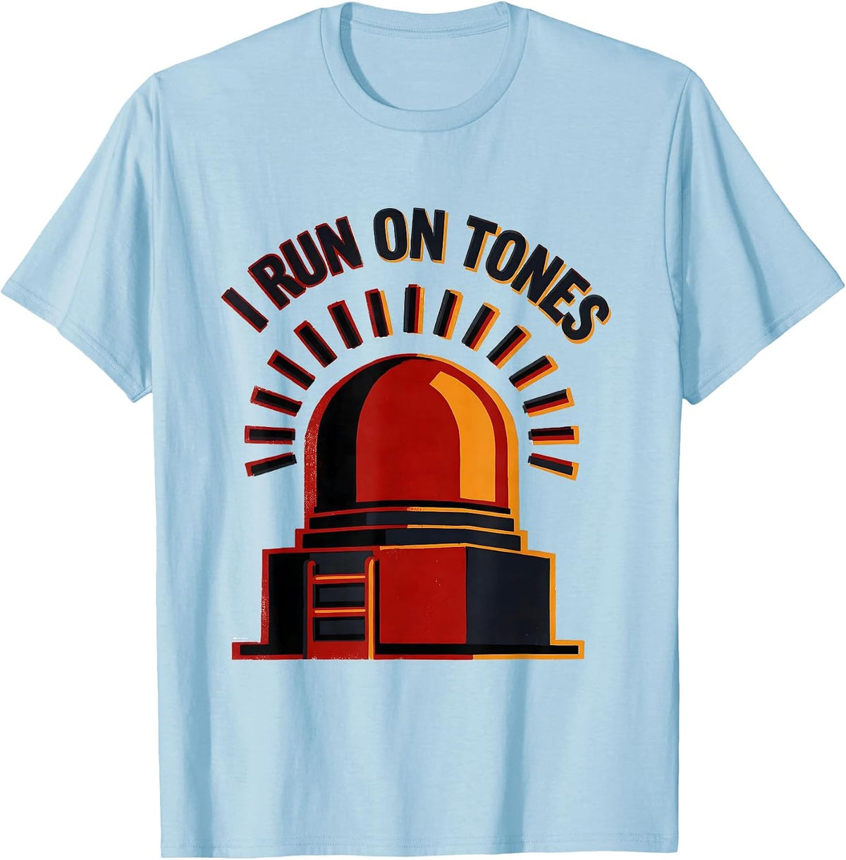 Men's I Run On Tones Firefighter Pride Memorial Tribute T-Shirt - Baby Blue