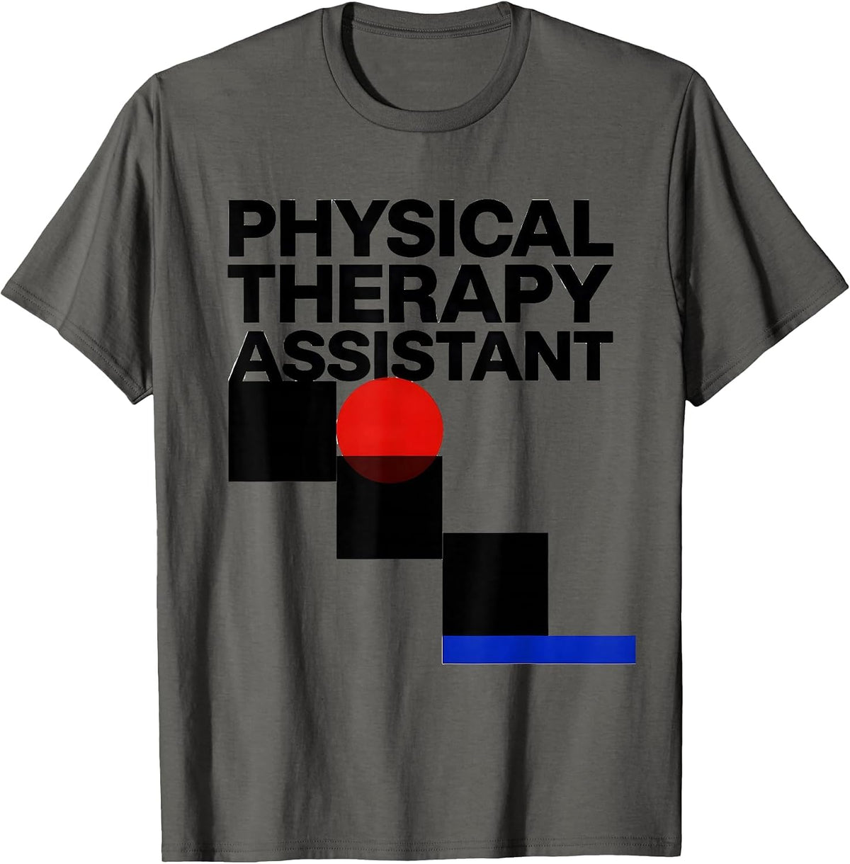 Men's Physical Therapy Assistant Bauhaus Modernist OT PTA T-Shirt - Asphalt Grey