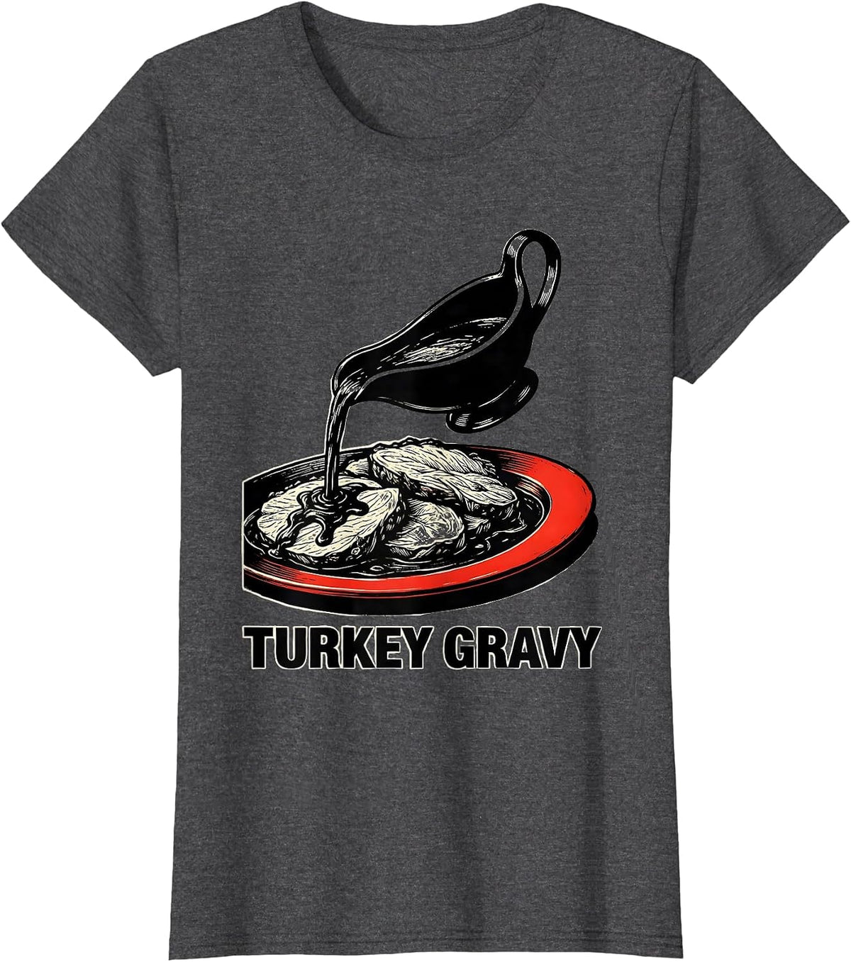 Women's Turkey Gravy Bootleg 90's Rap Rock Vintage Funny T-Shirt - Dark Heather Grey