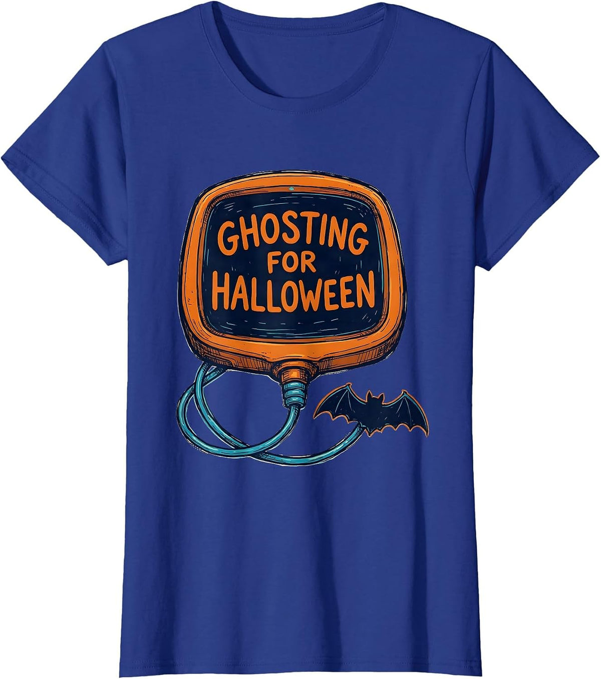 Women's Ghosting For Halloween Funny Sonographer Ultrasound Tech T-Shirt - Royal Blue