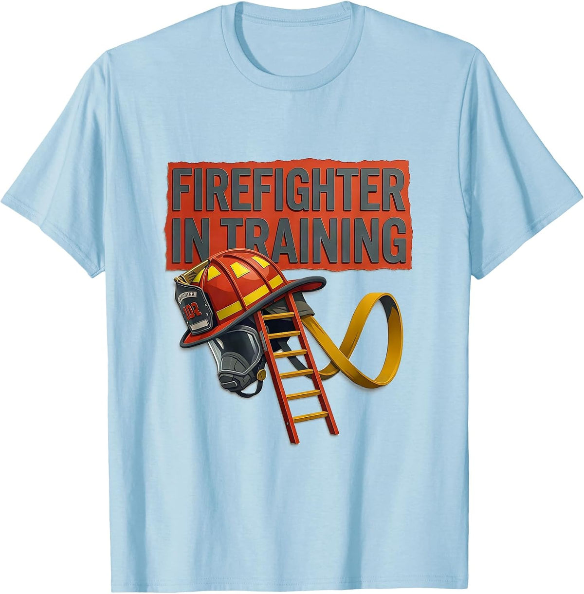 Men's Firefighter In Training Midcentury Modern Toddler Boy Gift T-Shirt - Baby Blue
