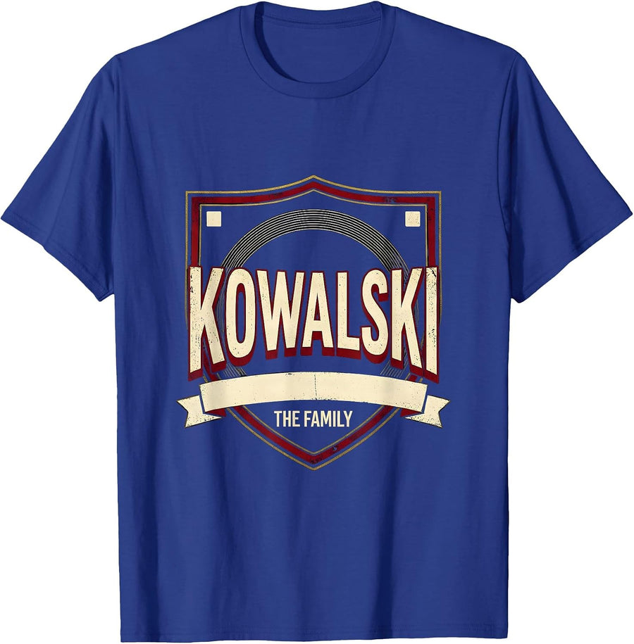 The Kowalski Family Vintage Surname Retro Classic Gifts T-Shirt - Royal Blue