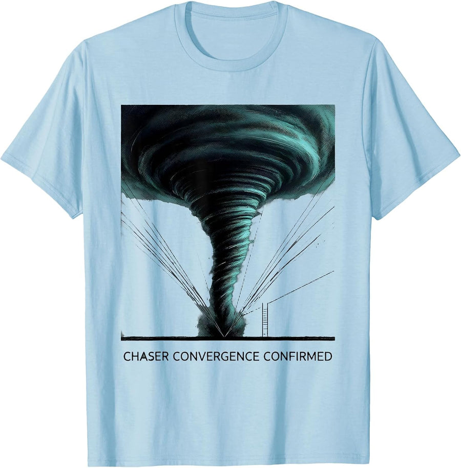 Men's Chaser Convergence Confirmed Tornado Storm Chaser Weather T-Shirt - Baby Blue