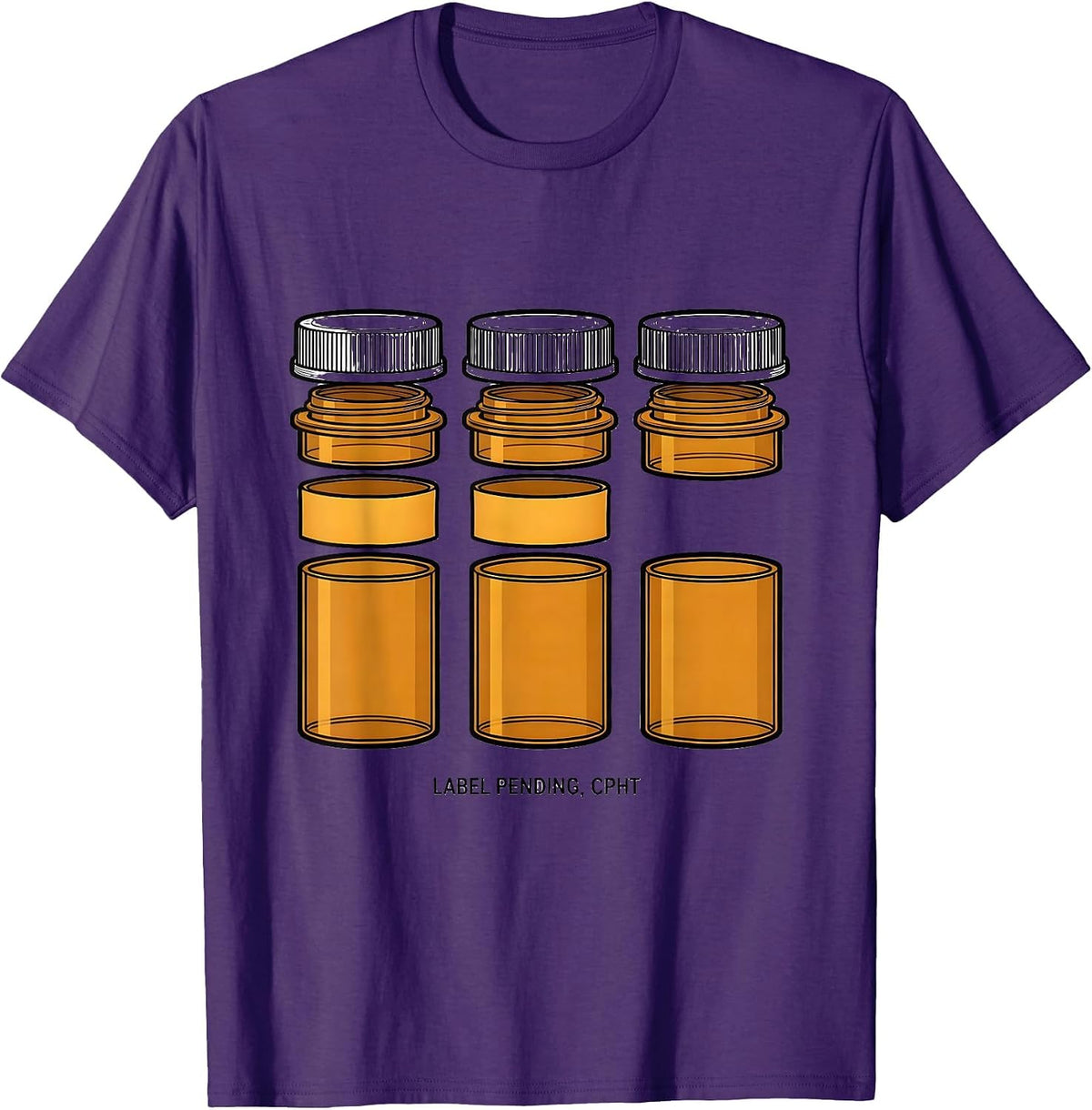 Men's Label Pending CPhT Funny Pharmacy Technician Graduation Gift T-Shirt - Purple