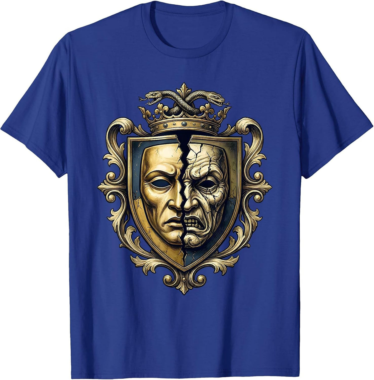 White Lie Mirror Reflection Graphic Design T-Shirt - Royal Blue