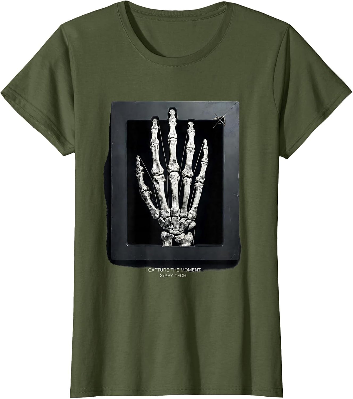Women's I Capture The Moment X-Ray Tech Radiology Rad Tech T-Shirt - Olive Green