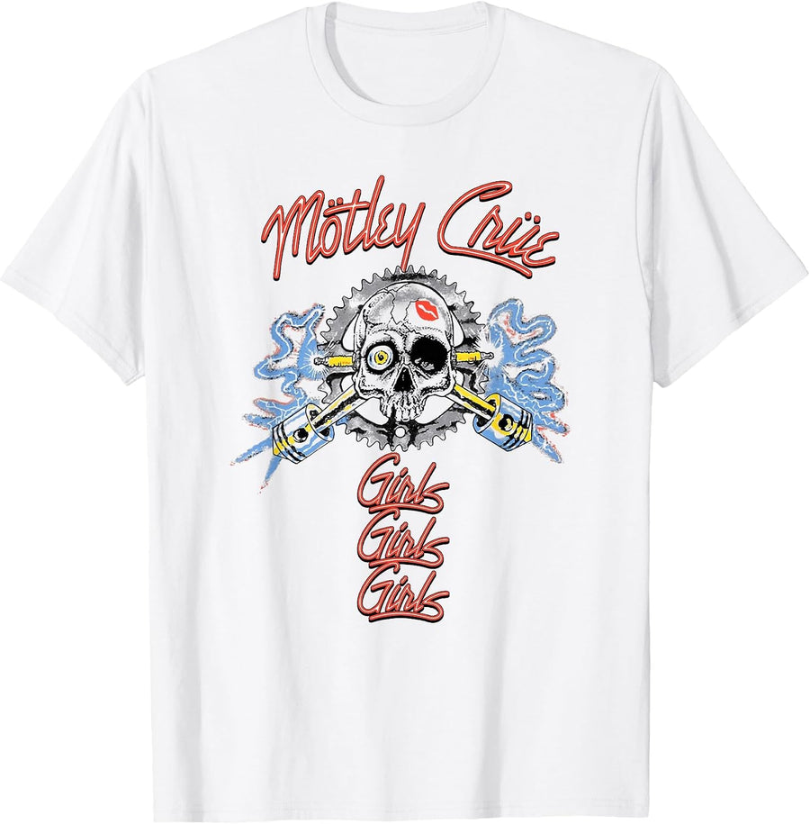Mötley Crüe – Vintage Spark Plug T-Shirt - White