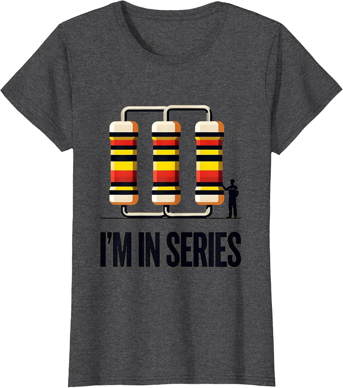 Women's I'M IN SERIES Geometric Electrician Engineer Tech Worker T-Shirt - Dark Heather Grey