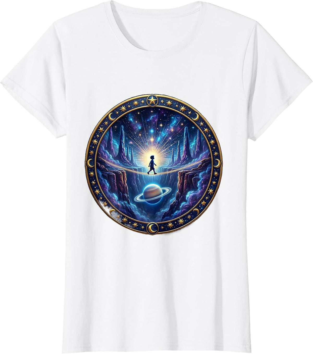 Faith Over Fear Child Tightrope Canyon Graphic T-Shirt - White