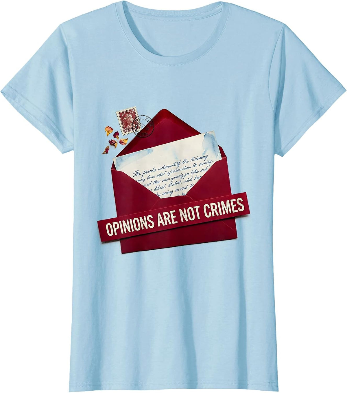 Opinions Are Not Crimes Free Speech Design T-Shirt - Baby Blue