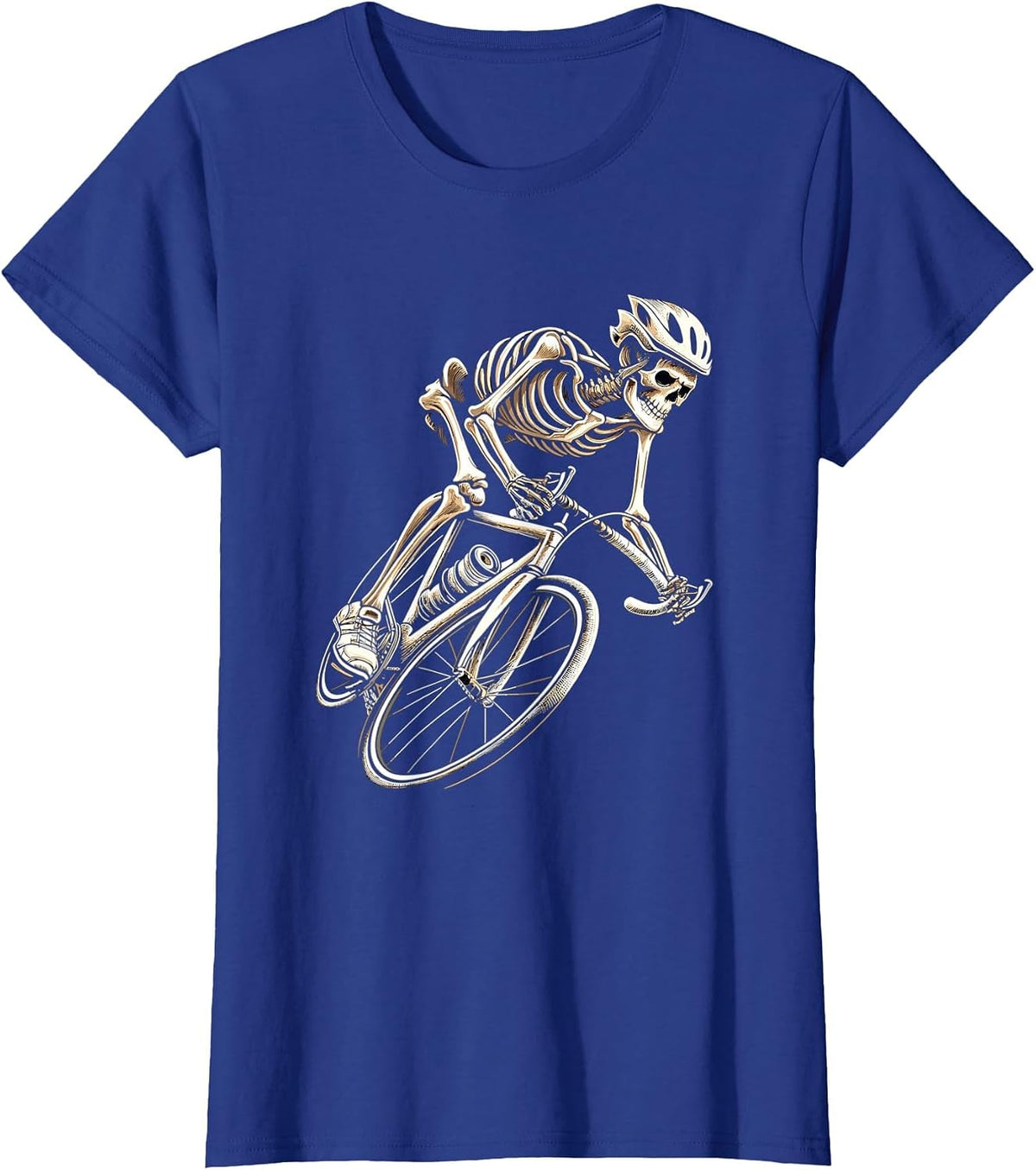 Skeleton Cycling Bike Halloween Bicycle Biking T-Shirt - Royal Blue