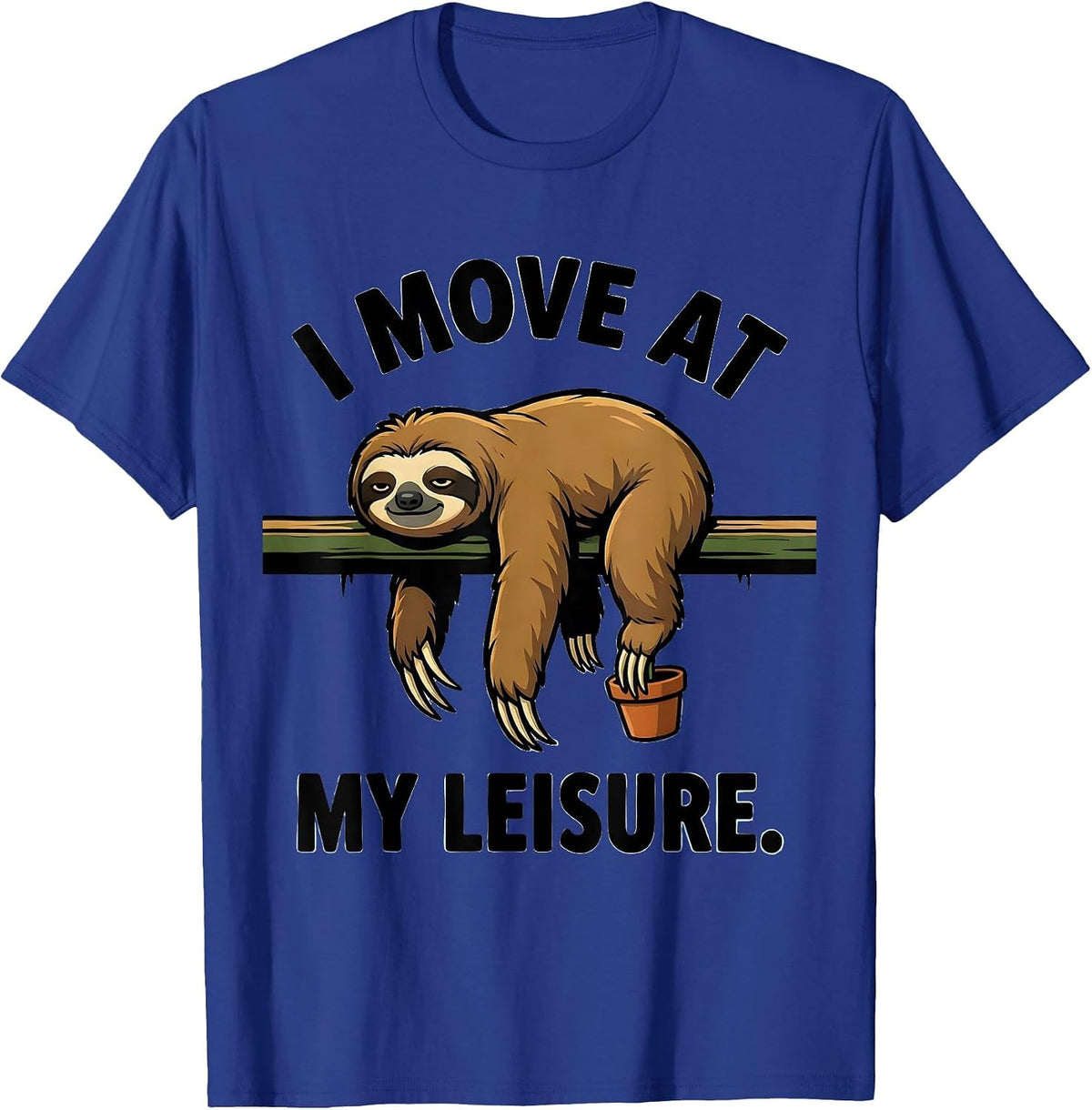 Men's I Move At My Leisure Funny Sloth Lover Gift T-Shirt - Royal Blue
