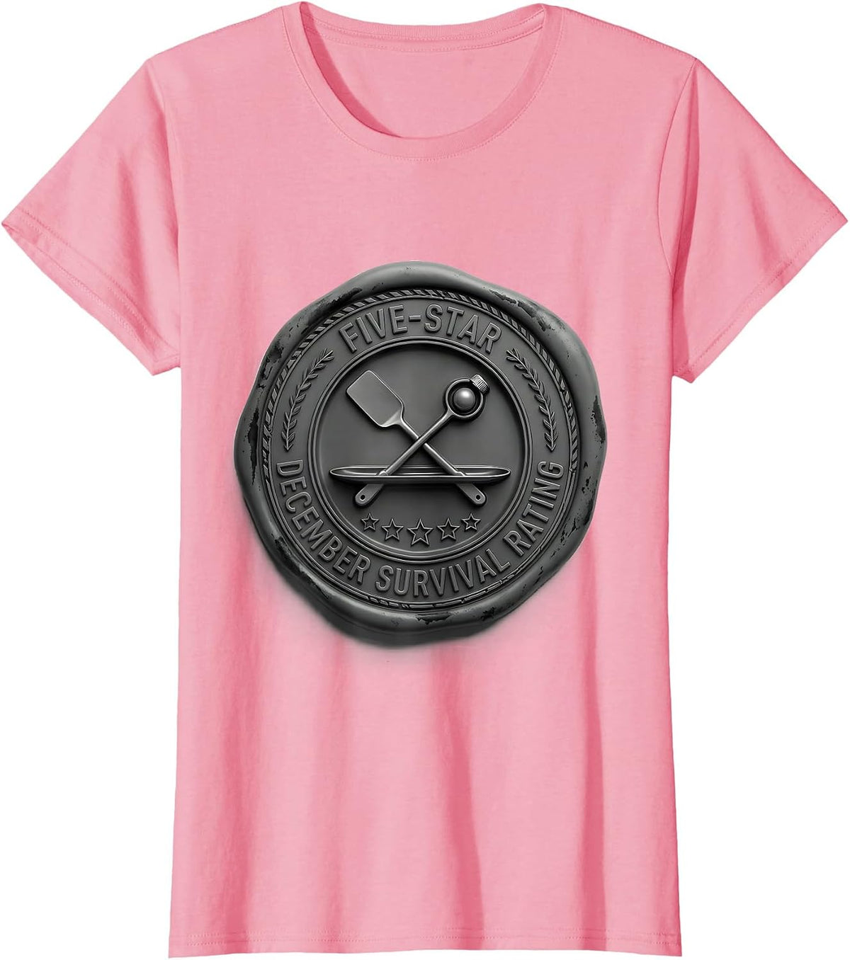 Women's Five-Star December Survival Rating Funny Pharmacy Squad T-Shirt - Pink