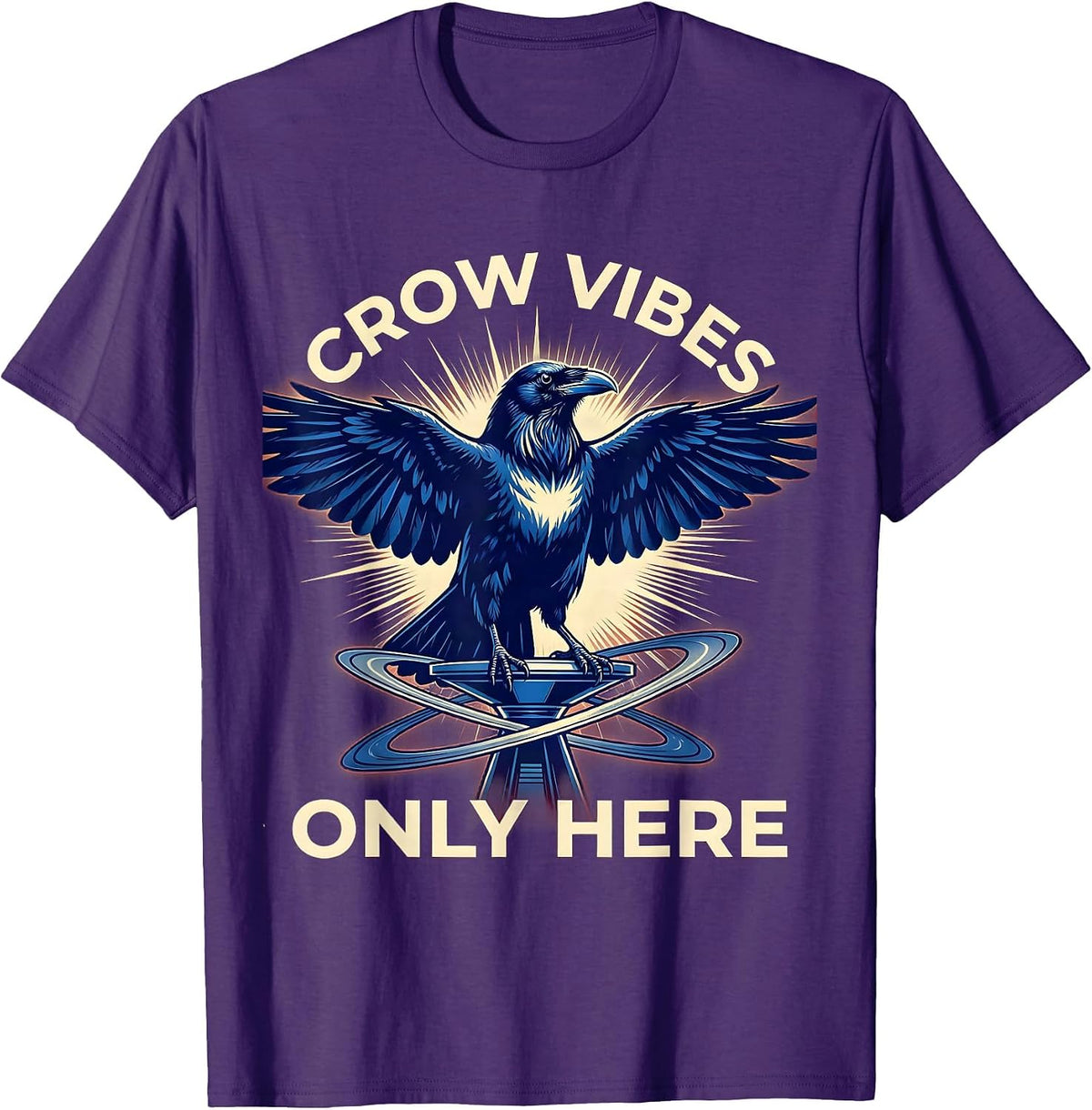 Crow Vibes Only Graphic Design for Bird Lovers T-Shirt - Purple