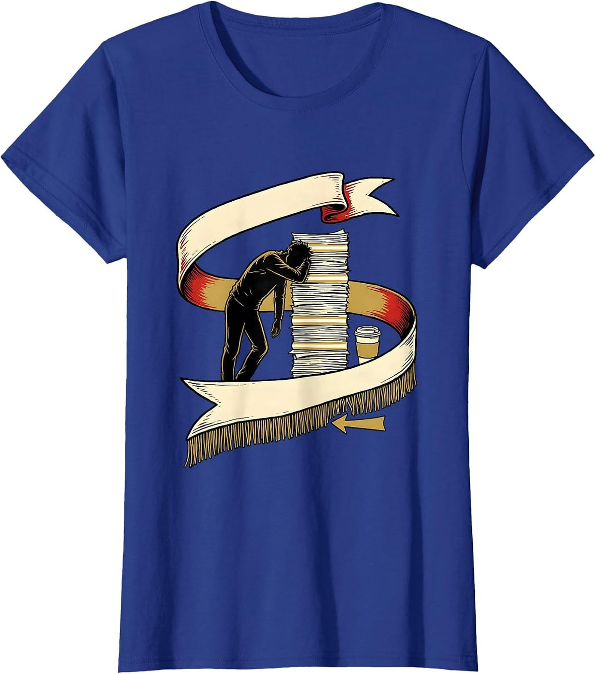Women's Finish Line Sash Theater Kid Musical Theatre Performer Humor T-Shirt - Royal Blue
