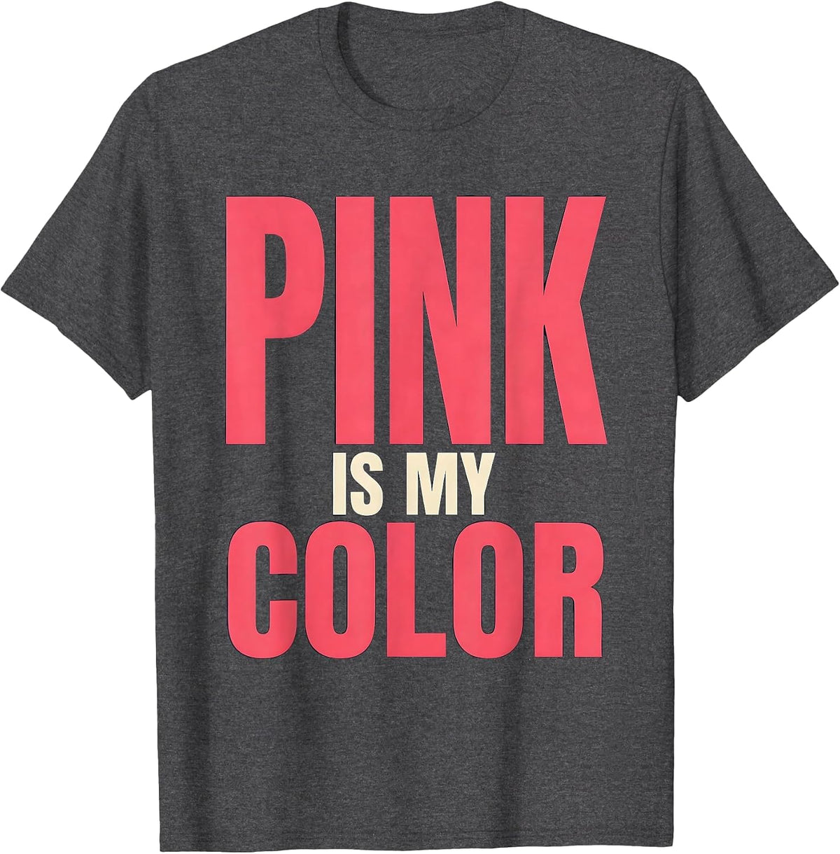 Pink Is My Color Flamingo Lover Design T-Shirt - Dark Heather Grey