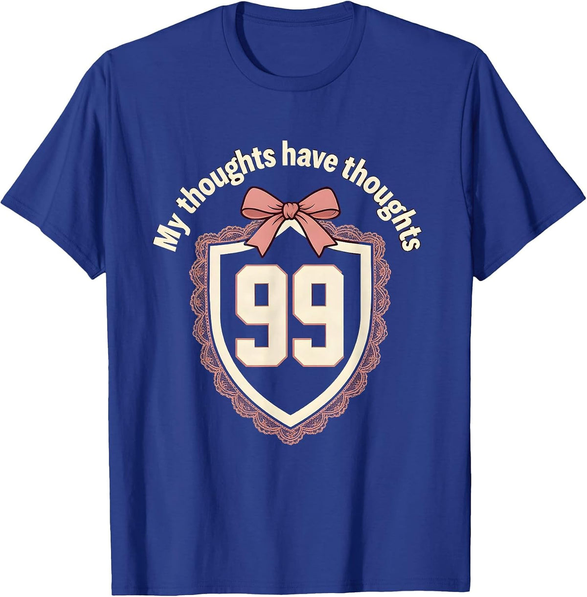 Men's My Thoughts Have Thoughts ADHD Awareness Design T-Shirt - Royal Blue